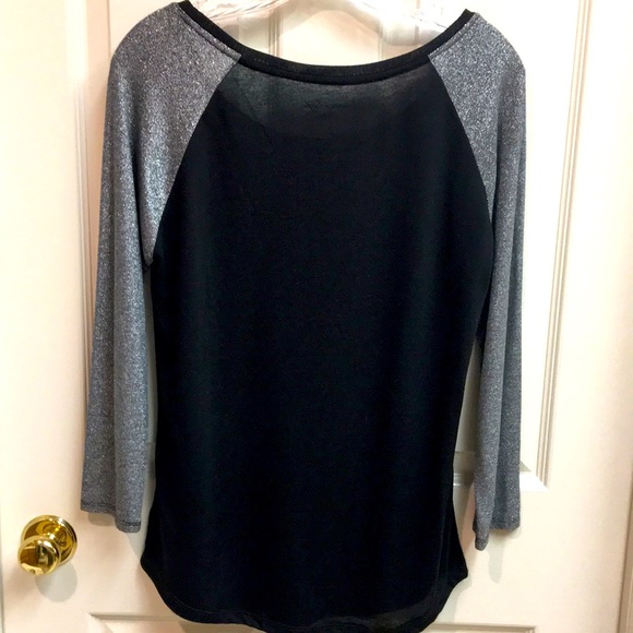 Semi-Sheer Silver/Black Mesh Top - Picture 2 of 7